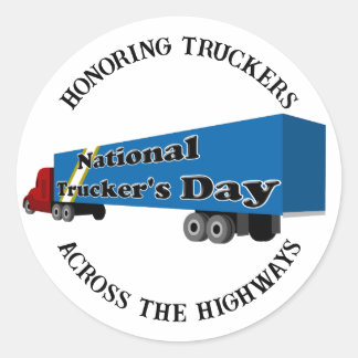 National Trucker's Day Classic Round Sticker