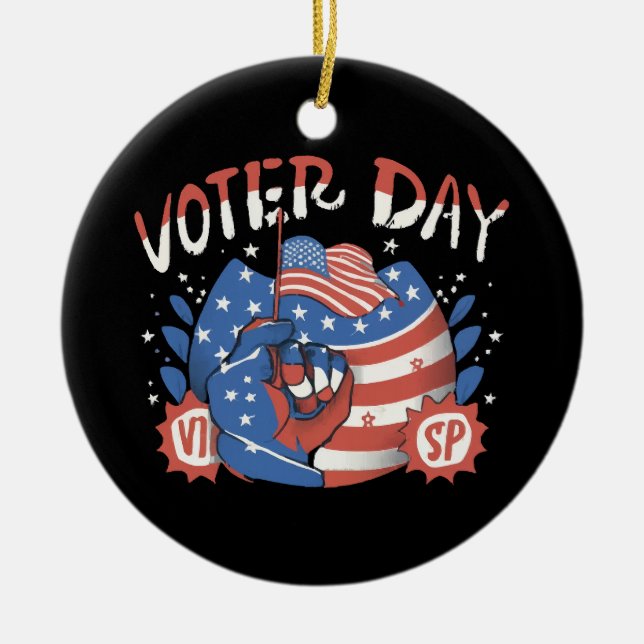 National Voter Registration Day Ceramic Ornament (Front)