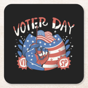 National Voter Registration Day Square Paper Coaster