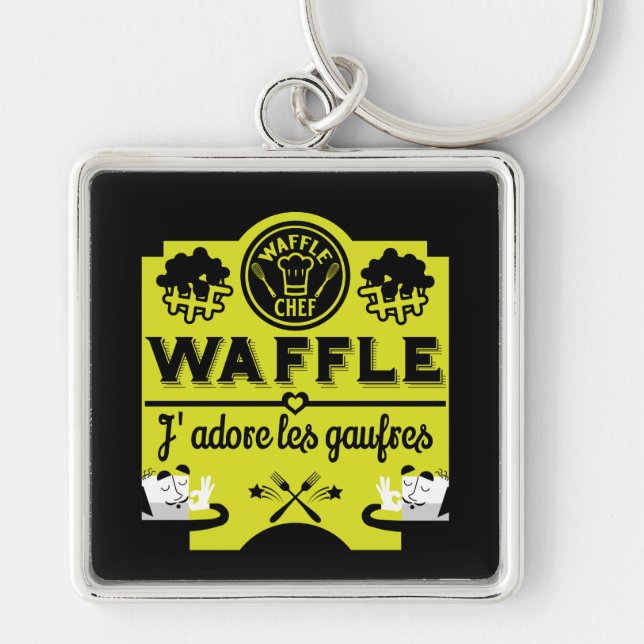 National Waffle Day Key Ring (Front)
