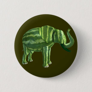 National Watermelon Day Elephant 6 Cm Round Badge