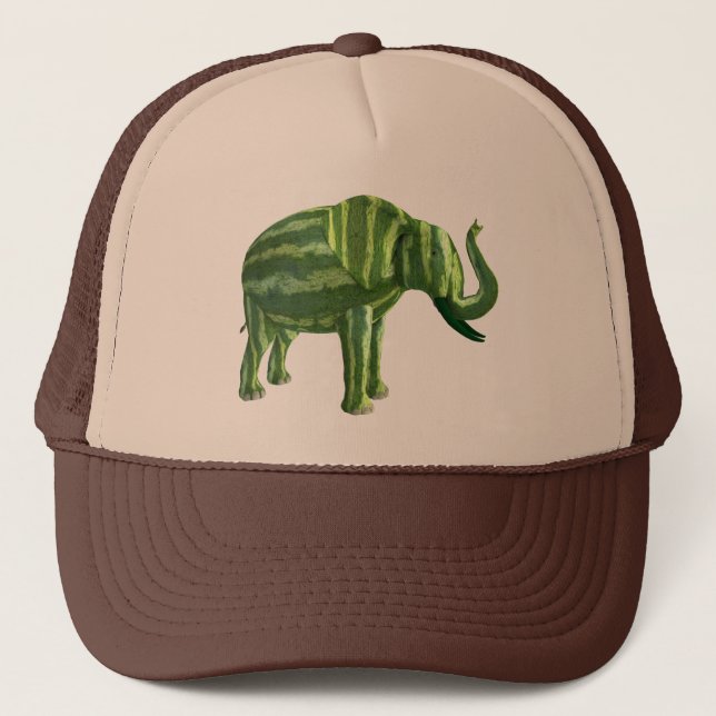 National Watermelon Day Elephant Trucker Hat (Front)