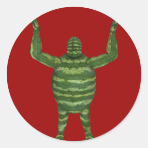 National Watermelon Day Gorilla Classic Round Sticker