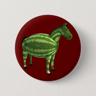 National Watermelon Day Horse 6 Cm Round Badge