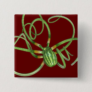 National Watermelon Day Octopus 15 Cm Square Badge