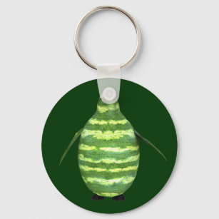 National Watermelon Day Penguin Key Ring