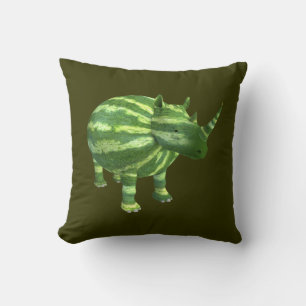 National Watermelon Day Rhinoceros Cushion