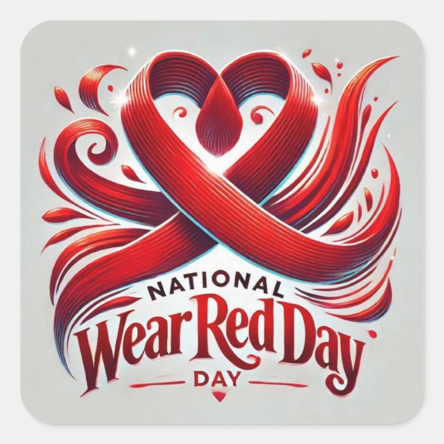 National Wear Red Day Square Sticker (Front)