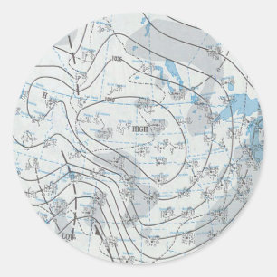 National Weather Map Classic Round Sticker
