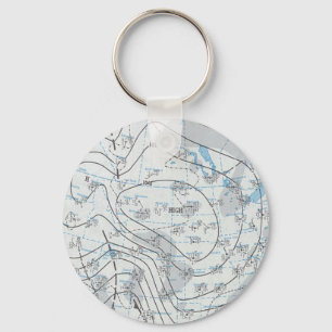 National Weather Map Key Ring