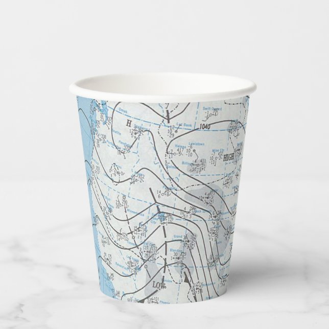 National Weather Map Paper Cups (Front)