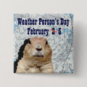 National Weather Person’s Day February 5 15 Cm Square Badge