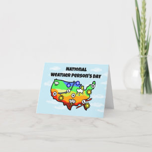 National Weatherperson's Day US Forecast Map Card