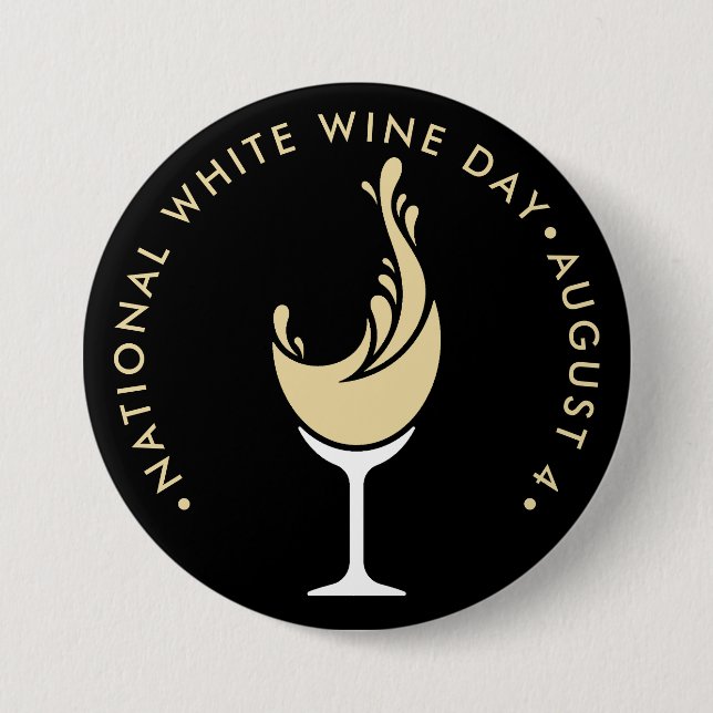 National White Wine Day 7.5 Cm Round Badge (Front)
