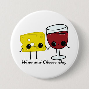 National Wine and Cheese Day 7.5 Cm Round Badge