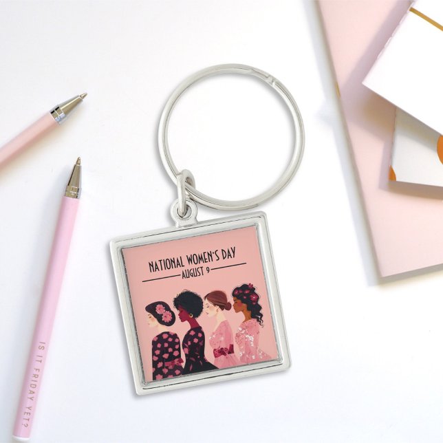 National Women’s Day Global Women Pink Floral Key Ring (Creator Uploaded)
