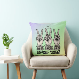 National Women's History Month Feminist women Cushion