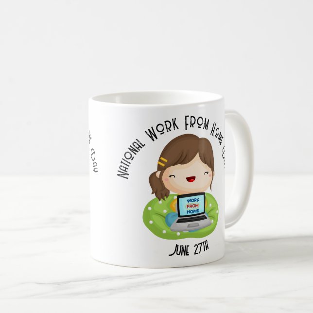 National Work From Home Day Custom  Coffee Mug (Front Right)