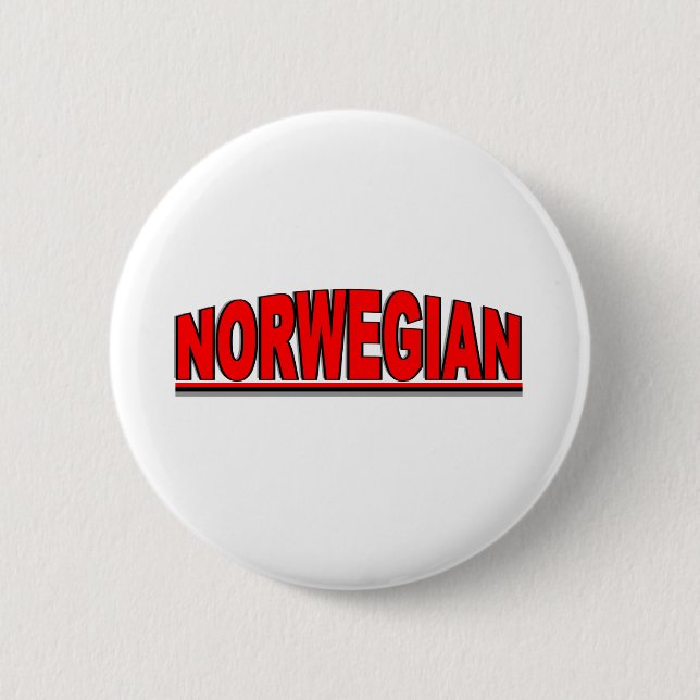 Nationalities - "Norwegian" 6 Cm Round Badge (Front)