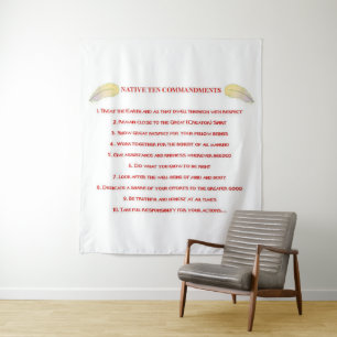 Native 10 Commandments Large Tapestry