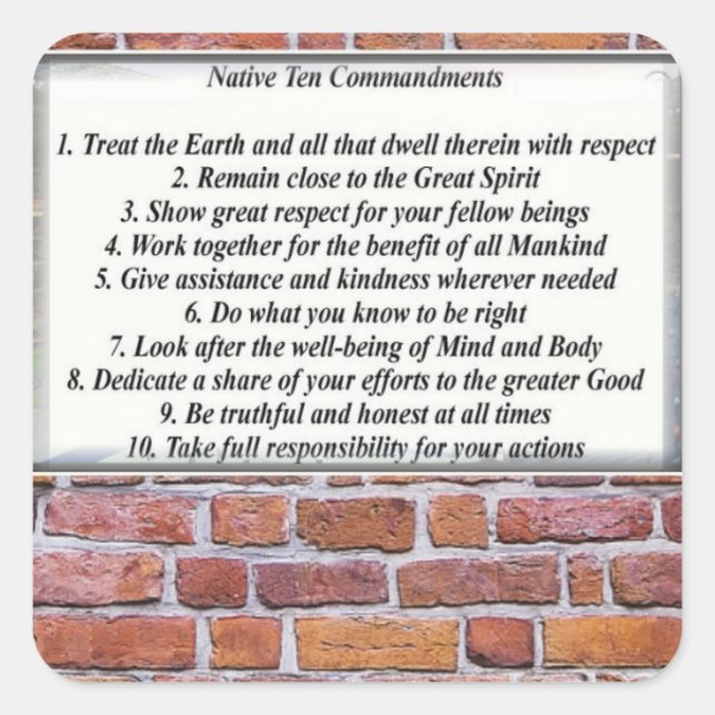 Native 10 Commandments Sticker (Front)