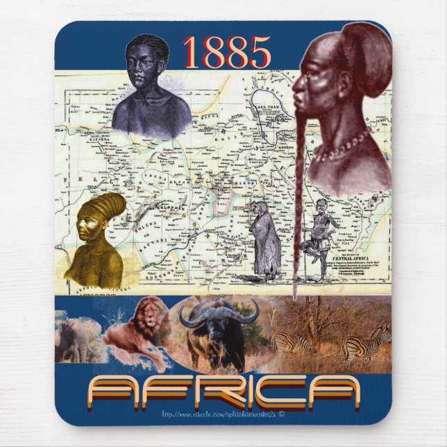 Native African's 1885  Vintage Historical mousepad (Front)