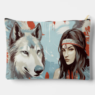 Native America Princess, Wolf Accessory Bag