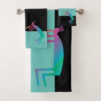Native American Abstract Kokopelli Bath Towel Set
