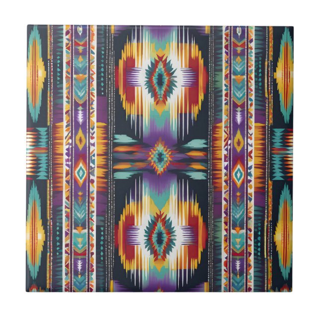 Native American Abstract Tribute S4 Ceramic Tile (Front)