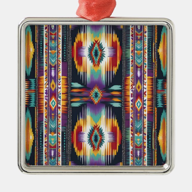 Native American Abstract Tribute S4 Metal Ornament (Front)