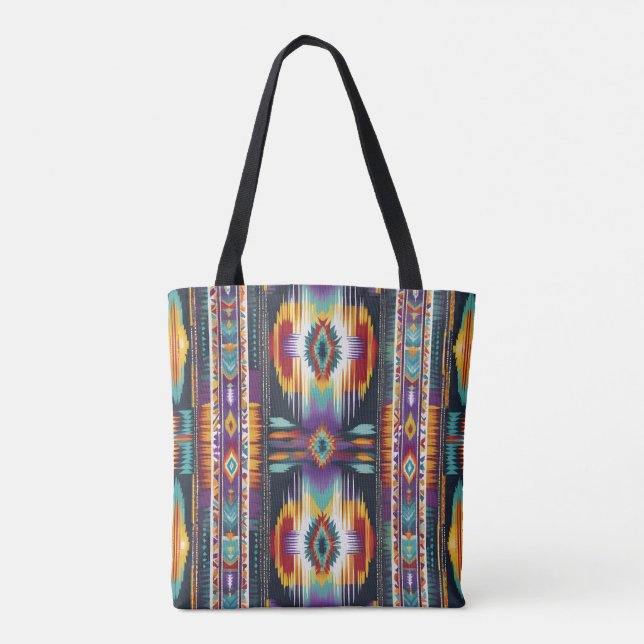 Native American Abstract Tribute S4 Tote Bag (Back)