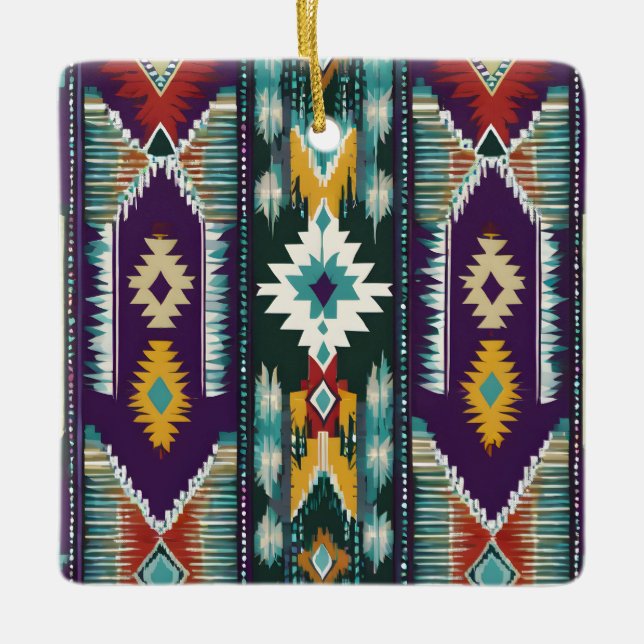Native American Abstract Tribute S9 Ceramic Ornament (Front)
