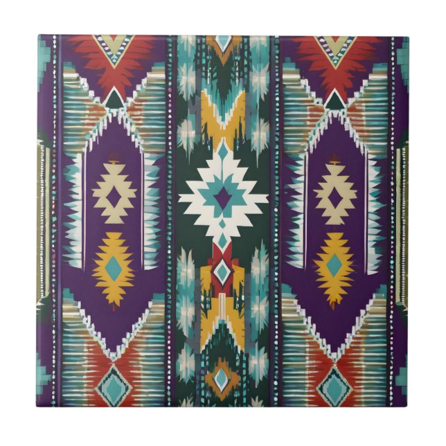 Native American Abstract Tribute S9 Ceramic Tile (Front)