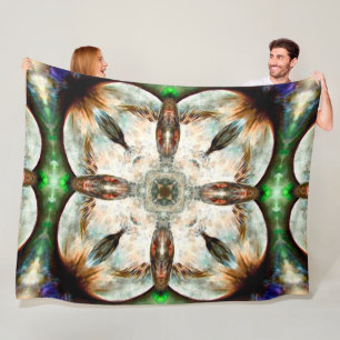 Native American Animal Hawk Spirit Totem Mandala Fleece Blanket