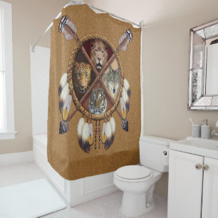 Native American Animals Shower Curtain