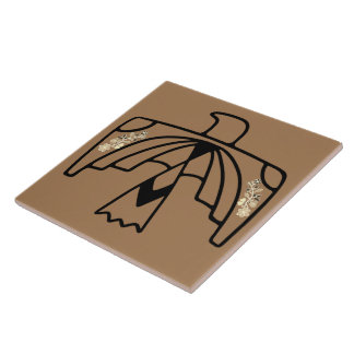 Native American Anishinaabe Eagle Brown Ceramic Tile