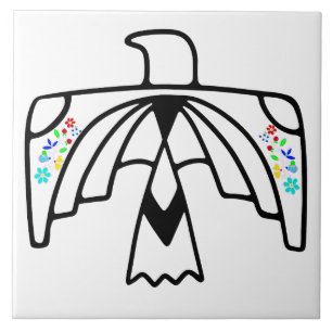 Native American Anishinaabe Eagle White Ceramic Tile