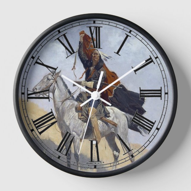 Native American Apache warrior Clock (Front)