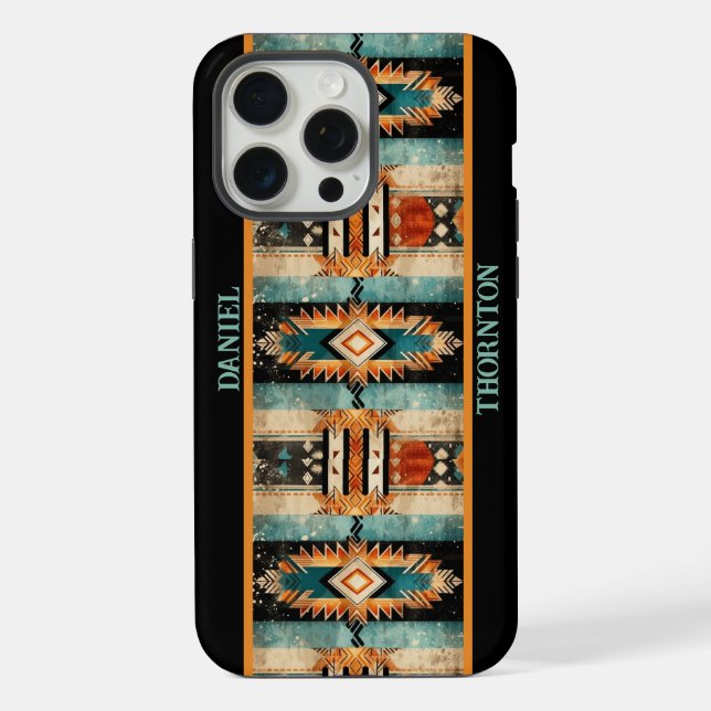 Native American Aztec Design Personalised iPhone Case (Back)