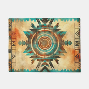 Native American Aztec Geometric Rug