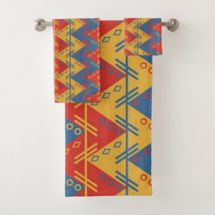Native American Aztec Pattern Bath Towel Set