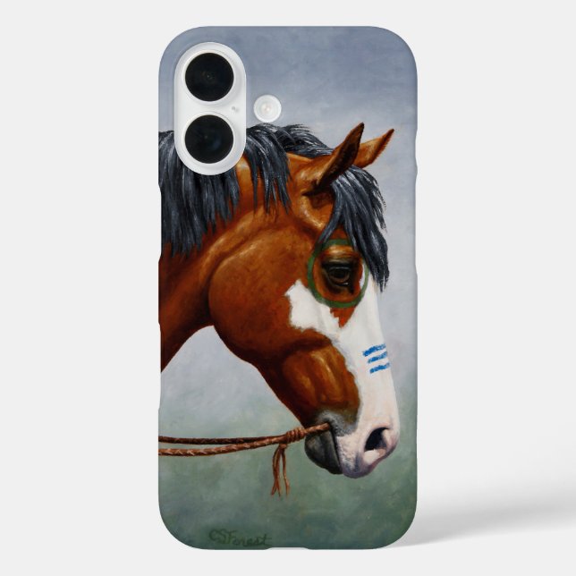Native American Bay Pinto War Horse Case-Mate iPhone Case (Back)
