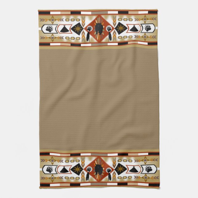 Native American Bear Clan Kitchen Towels (Vertical)