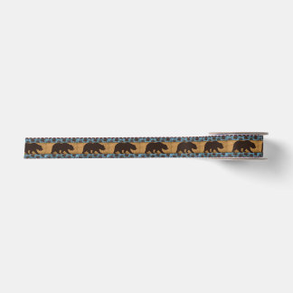 Native American Bear Pattern Satin Ribbon