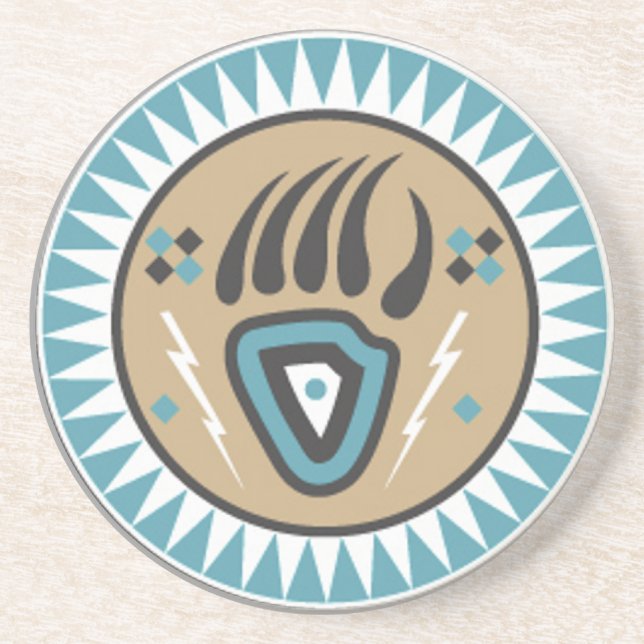 Native American Bear Paw Coaster (Front)