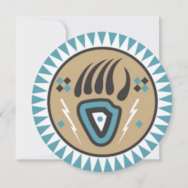 Native American Bear Paw Invitation (Front)