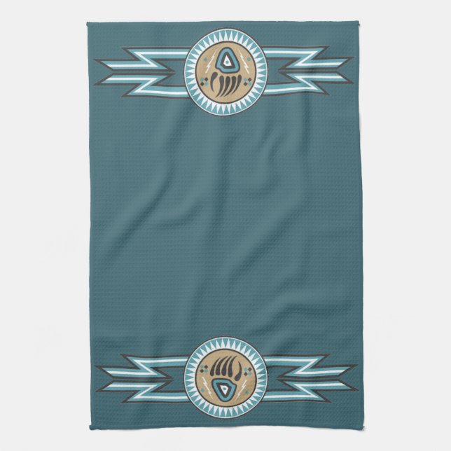 Native American Bear Paw Tea Towel (Vertical)