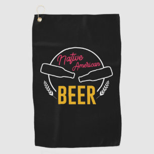Native American Beer Golf Towel