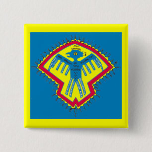 Native American bird 15 Cm Square Badge