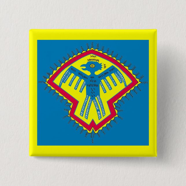 Native American bird 15 Cm Square Badge (Front)